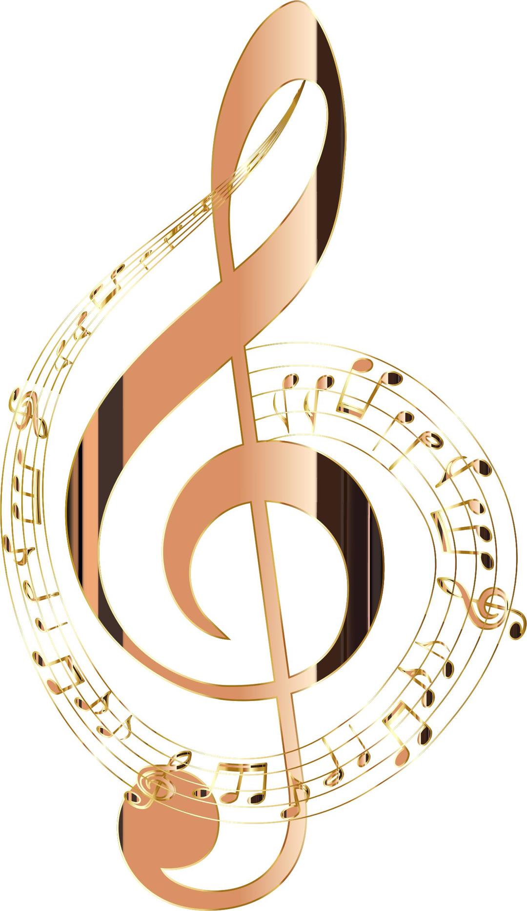 Shiny Copper Musical Notes Typography No Background png transparent