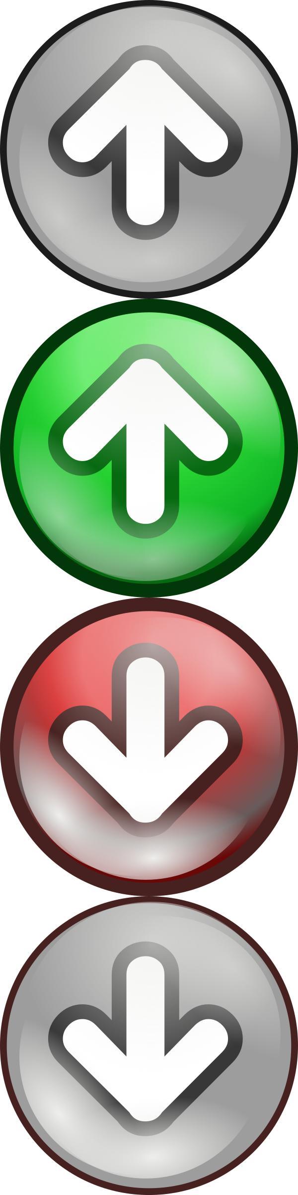 Shiny green/red voting arrows png transparent