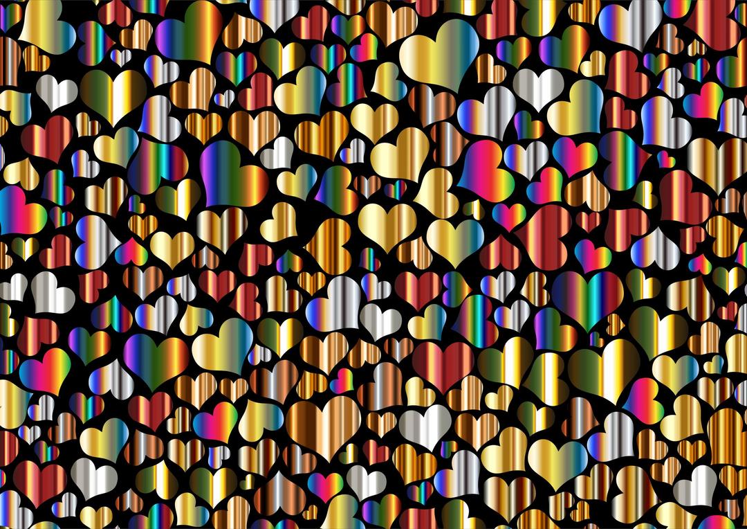 Shiny Metallic Hearts Background png transparent