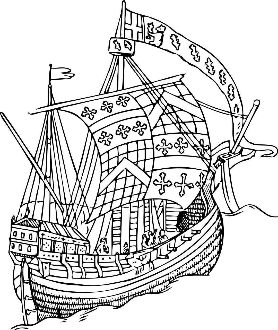 ship from the mid-15th century png transparent