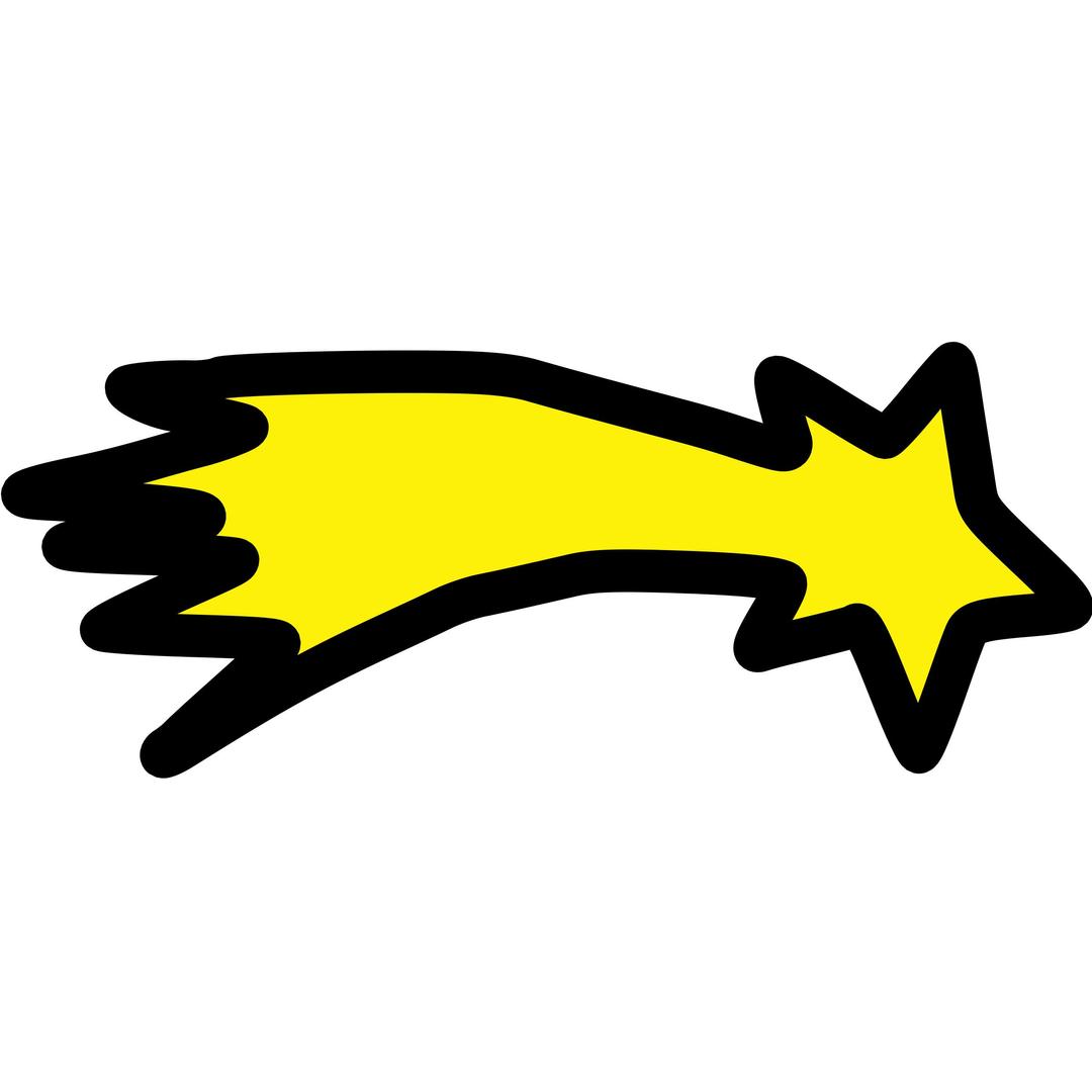 Shooting star with outline png transparent