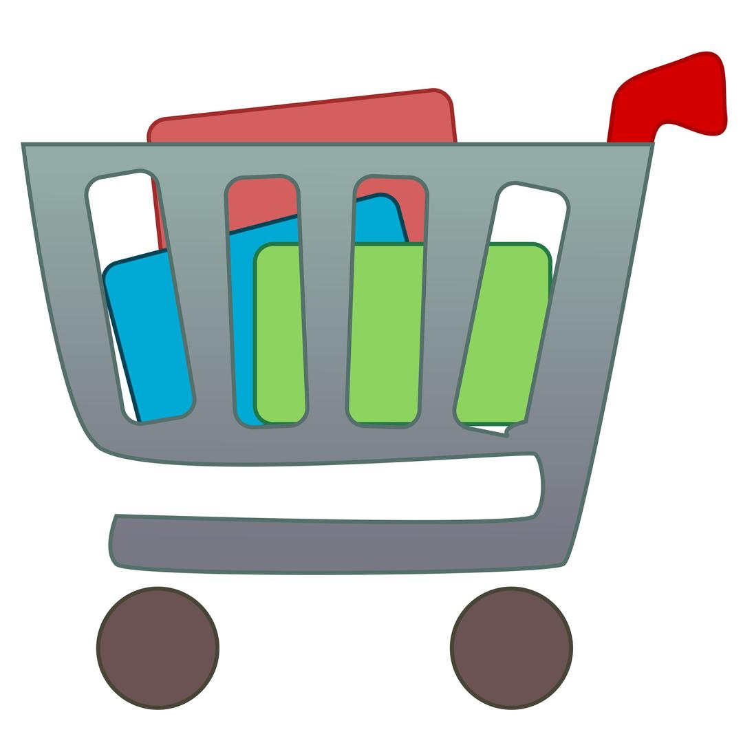 Shopping cart with items png transparent