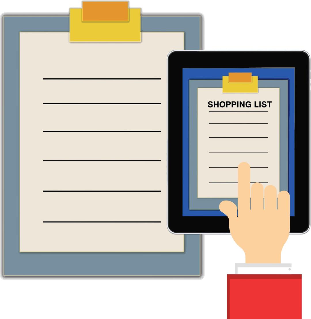 Shopping List Clipboard Tablet png transparent
