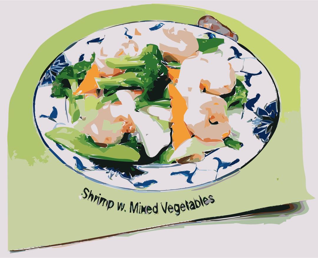 Shrimp with Mixed Vegetables png transparent