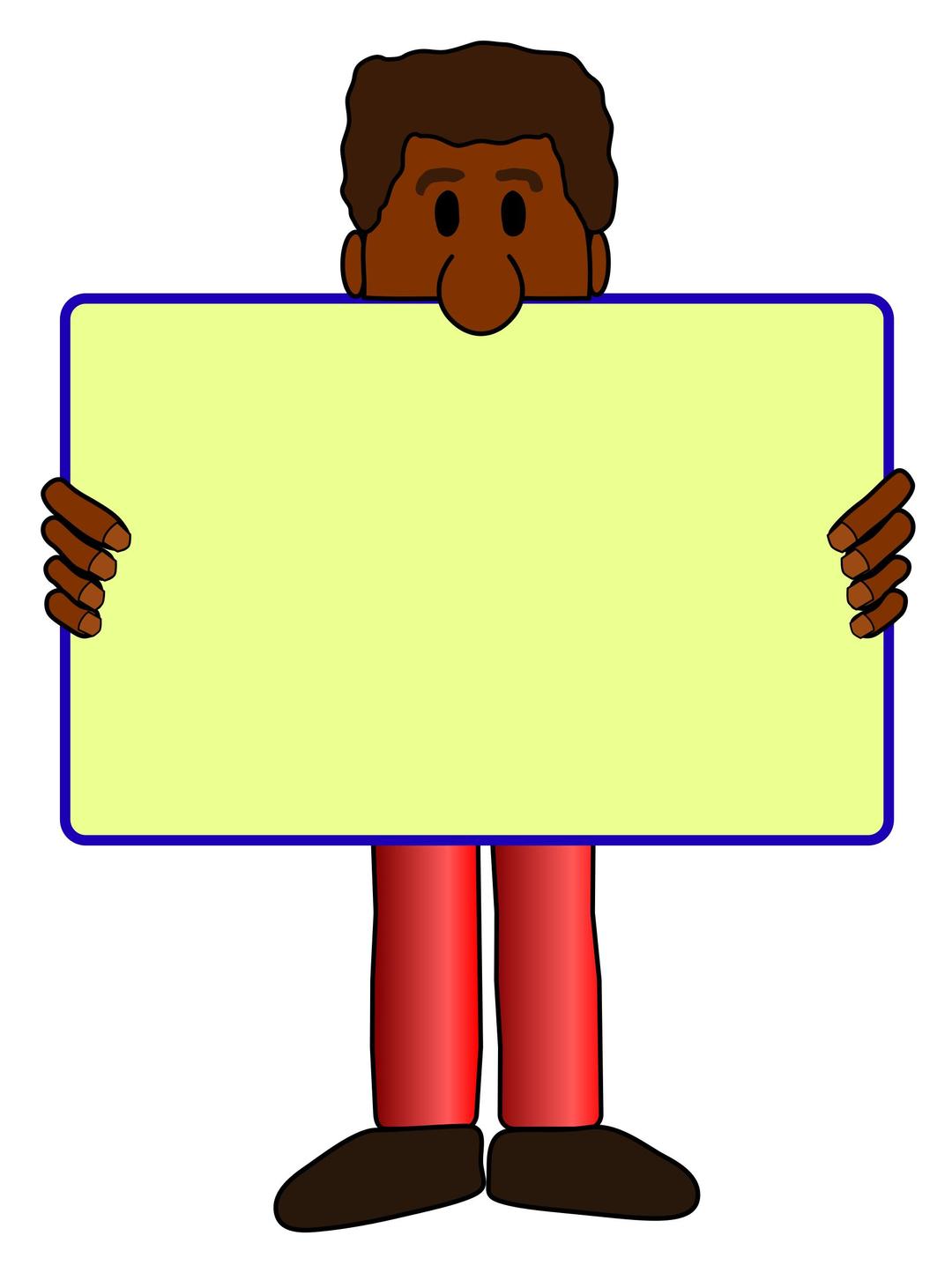 Shy Man with a Sign png transparent
