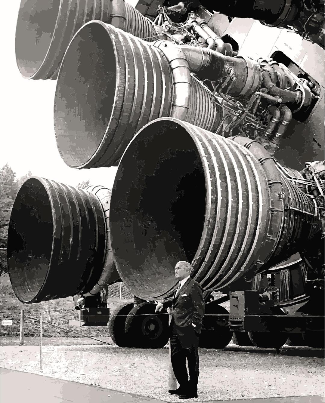 S-IC engines and Von Braun png transparent