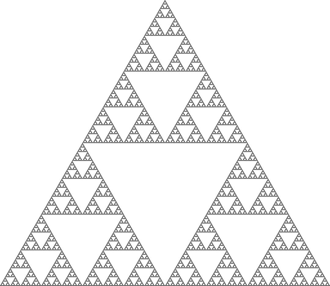Sierpinski triangle (8 levels) png transparent