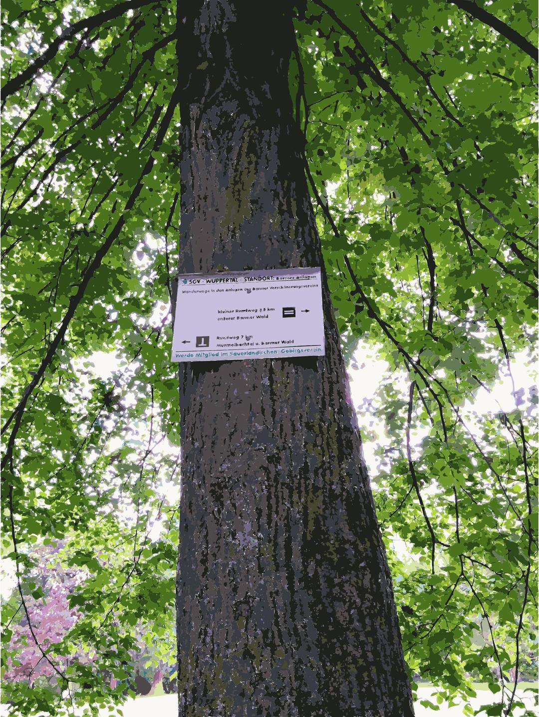 Sign at a tree png transparent