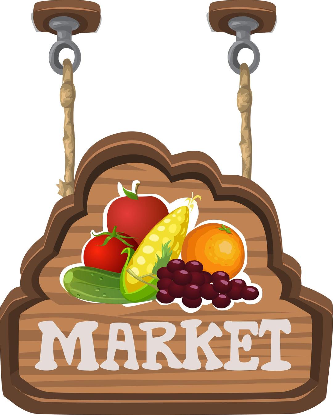 Sign for a fruit & veg market from Glitch png transparent