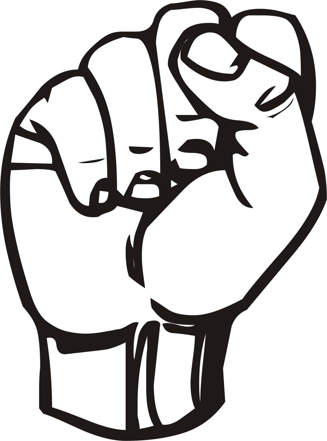 Sign language S, fist png transparent