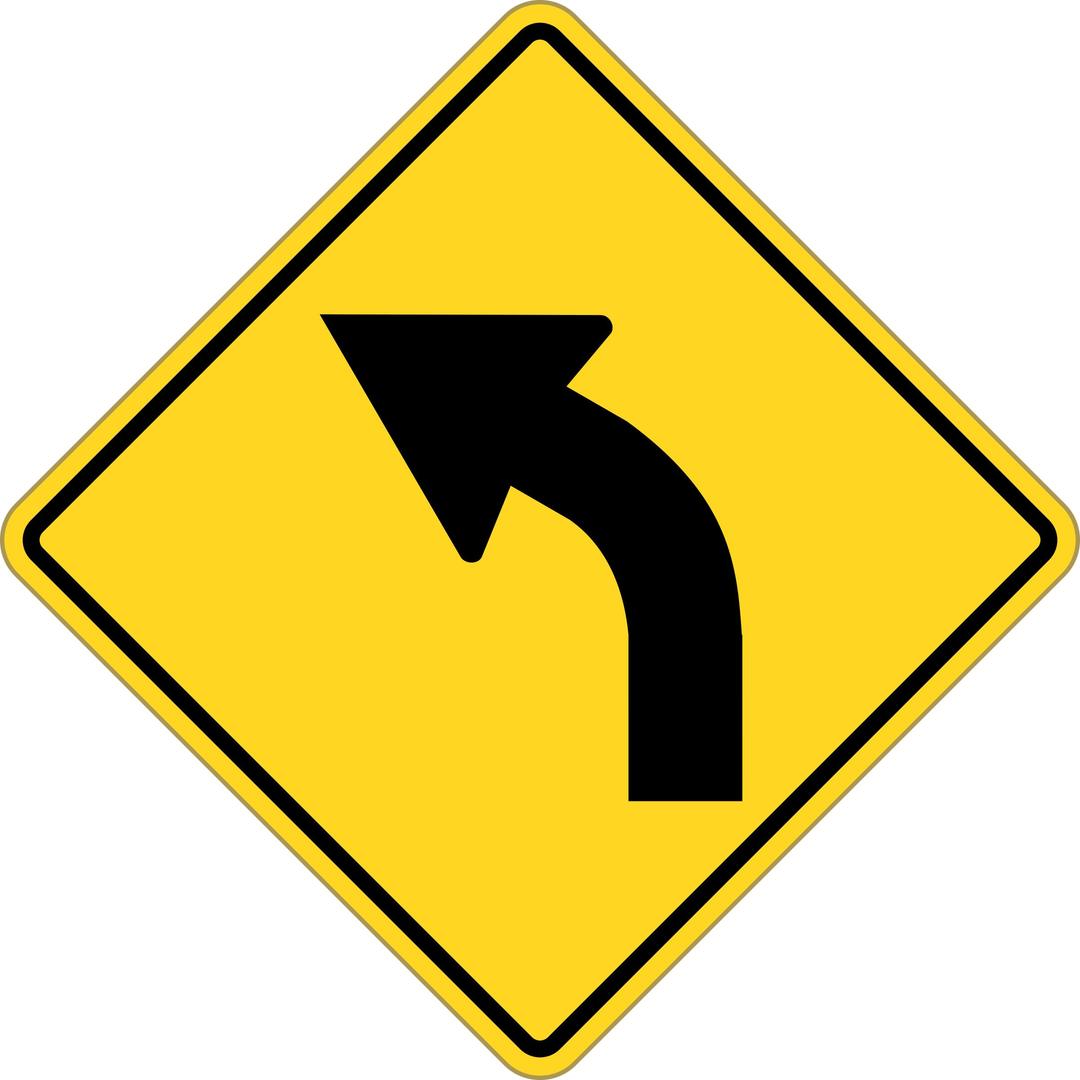 sign turn left png transparent