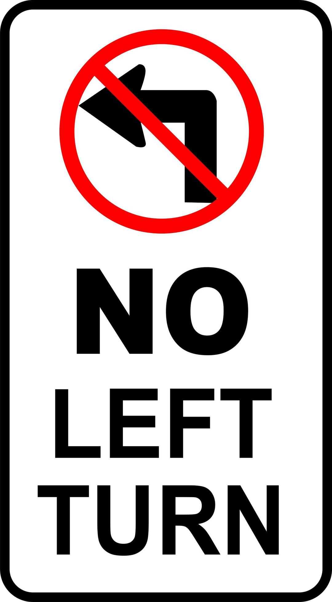 sign-no left turn png transparent