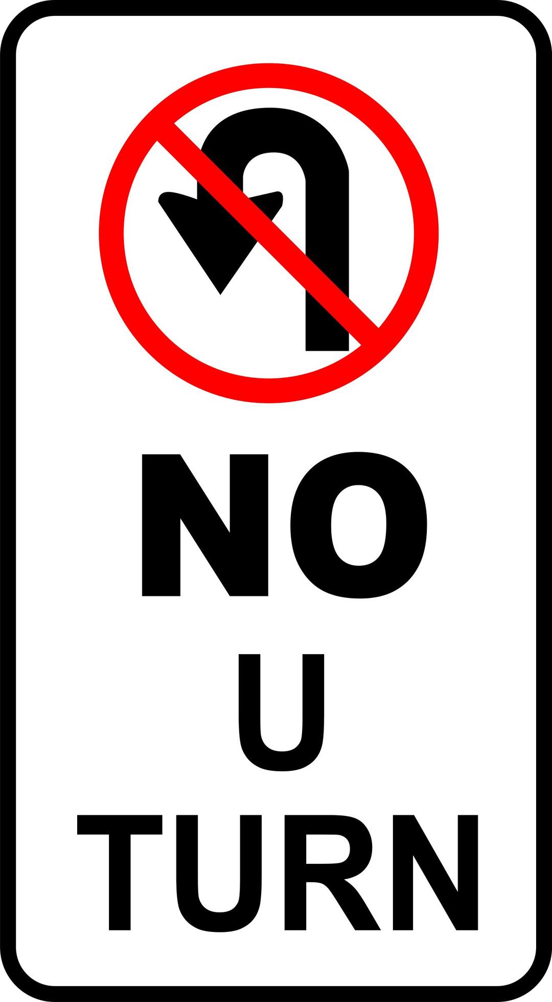 sign-no U turn png transparent