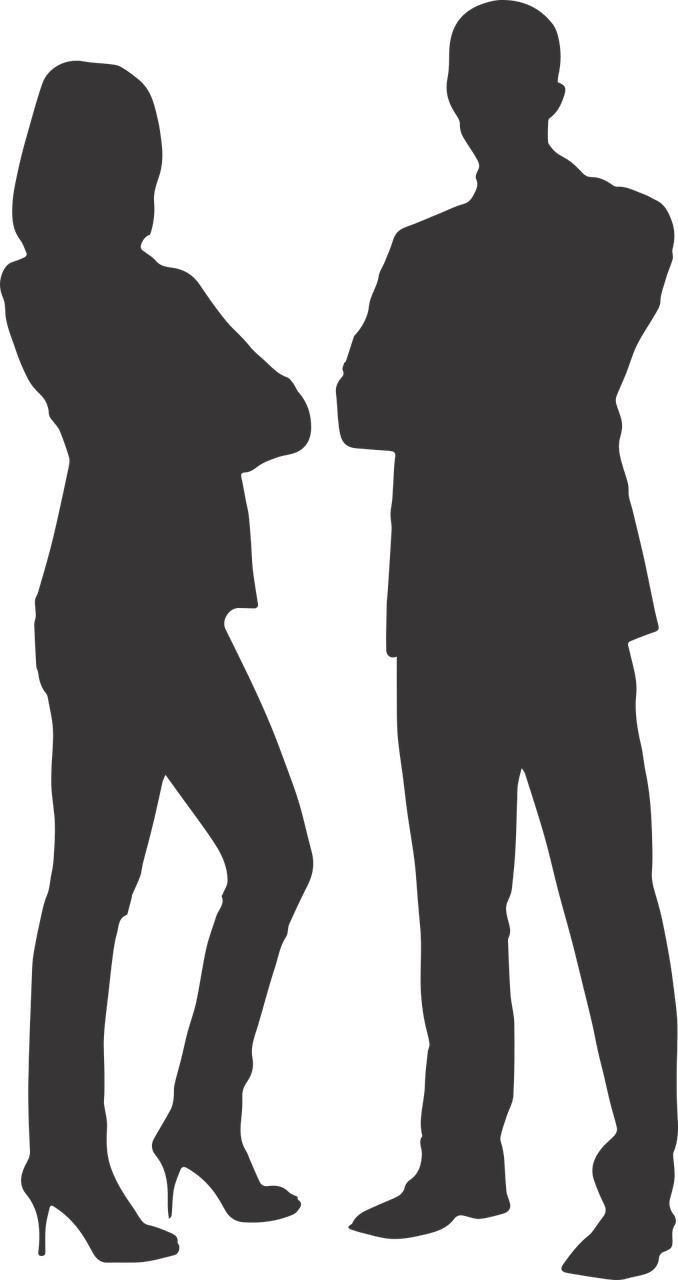 Silhouette Man and Woman on Heels png transparent