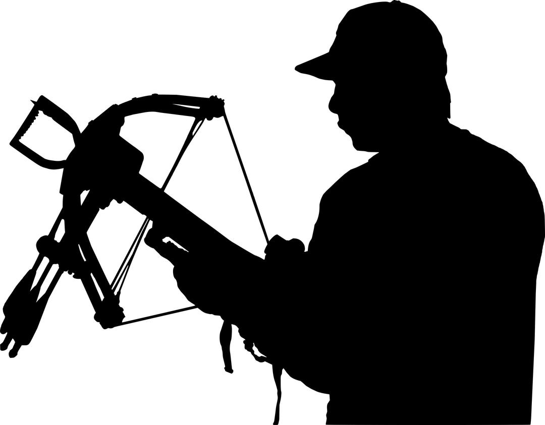 Silhouette of a Modern Crossbow Hunter png transparent