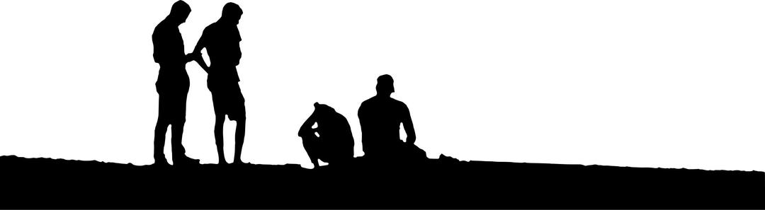 silhouetted friends png transparent