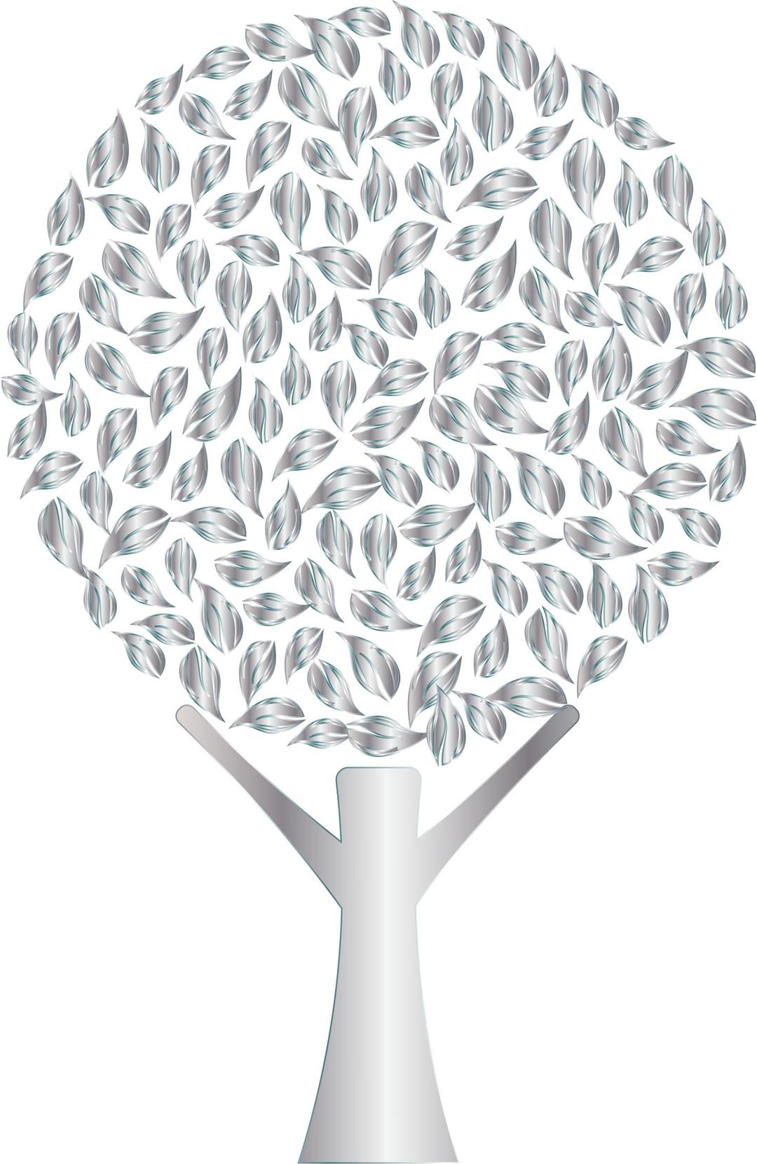 Silver Abstract Tree No Background png transparent