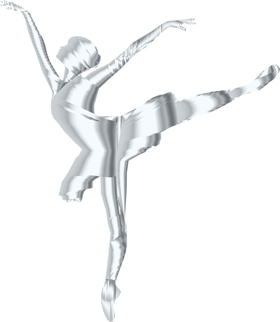 Silver Graceful Ballerina Silhouette No Background png transparent