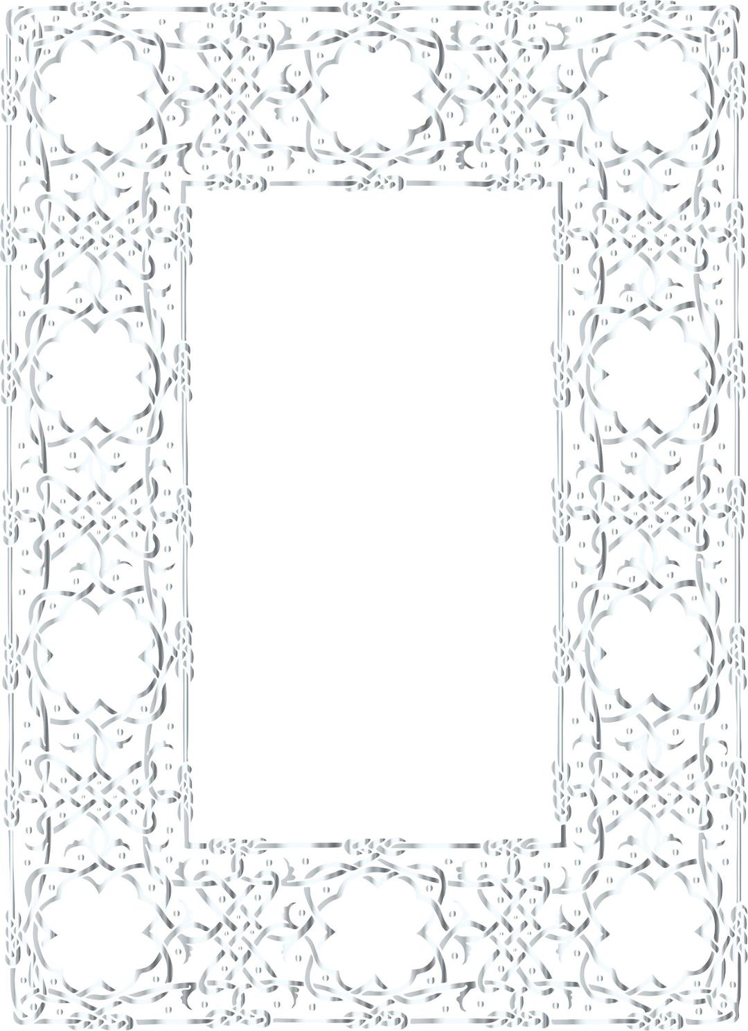 Silver Ornate Geometric Frame No Background png transparent