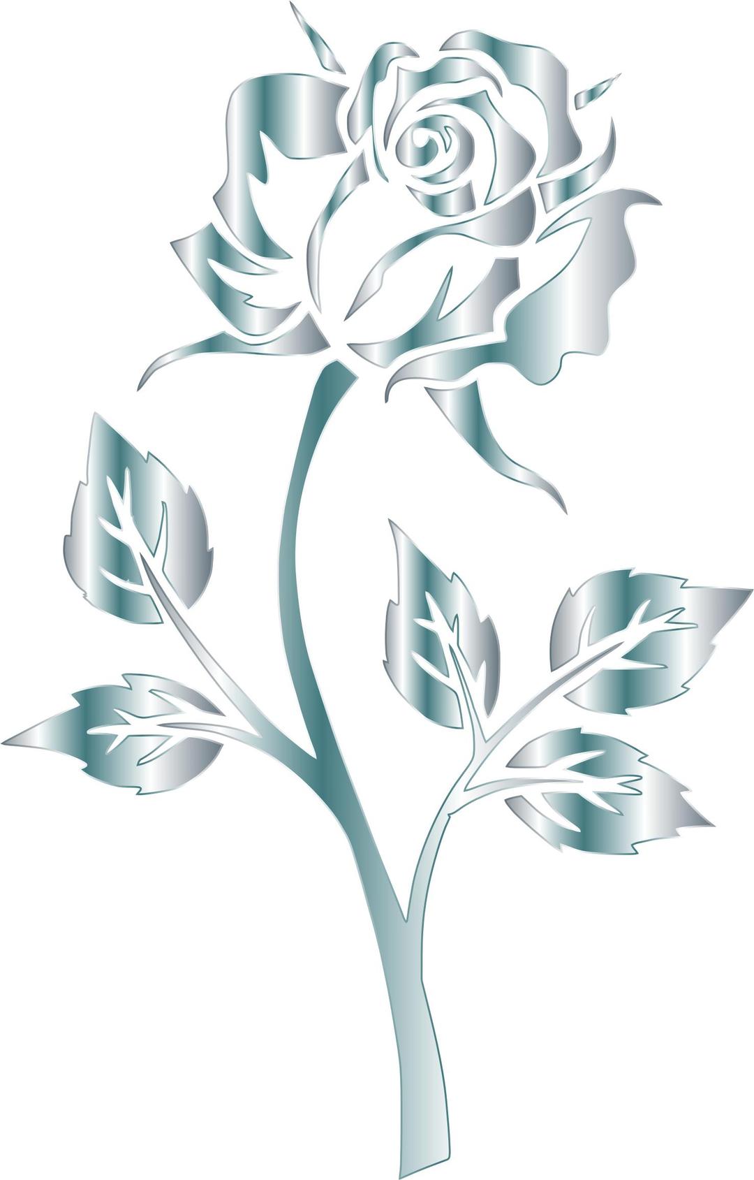 Silver Rose Silhouette No Background png transparent