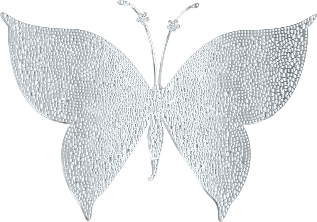 Silver Tiled Butterfly png transparent