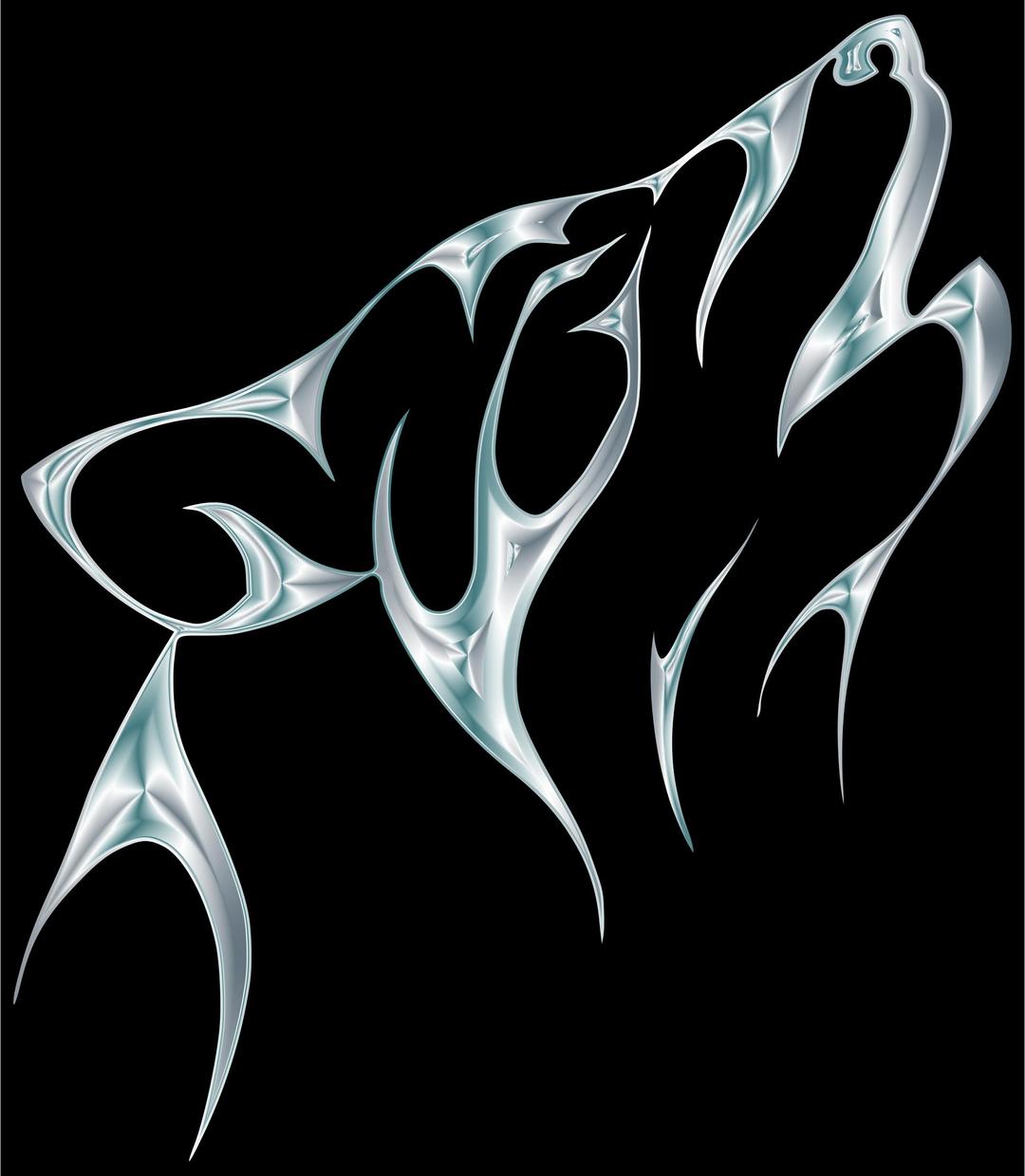 Silver Tribal Wolf png transparent