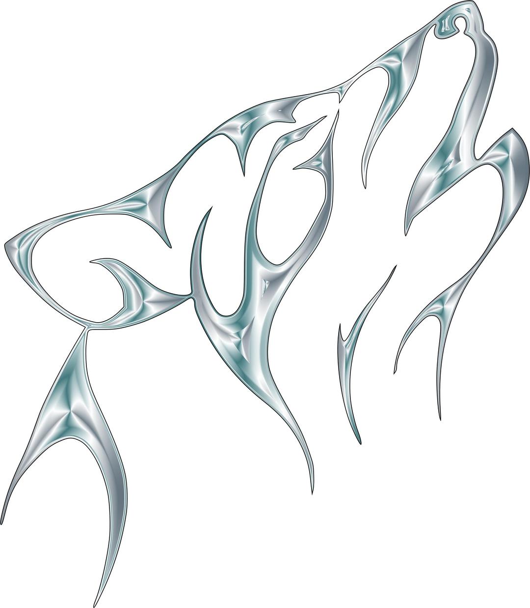 Silver Tribal Wolf No Background png transparent