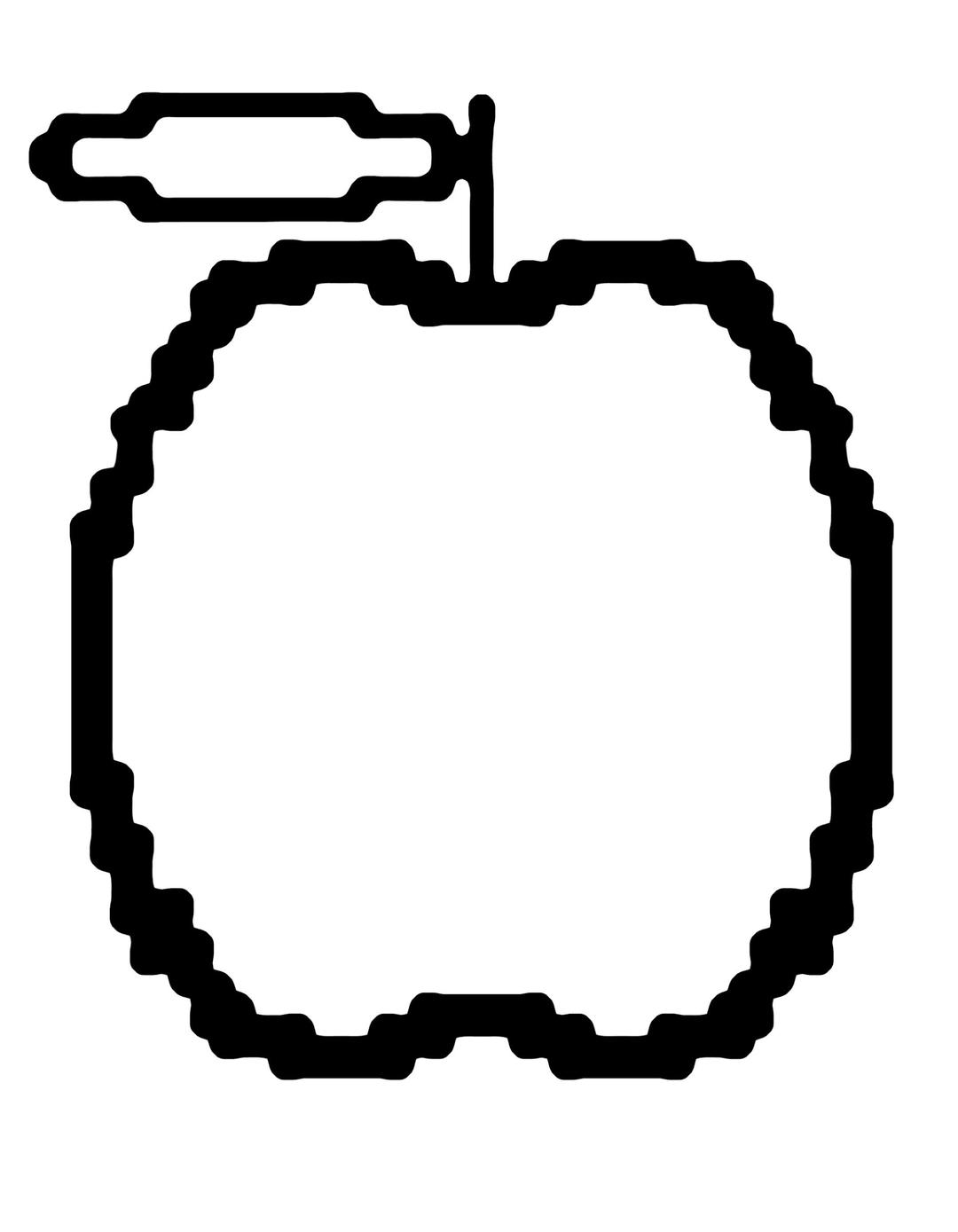 simple apple(black&white)  png transparent