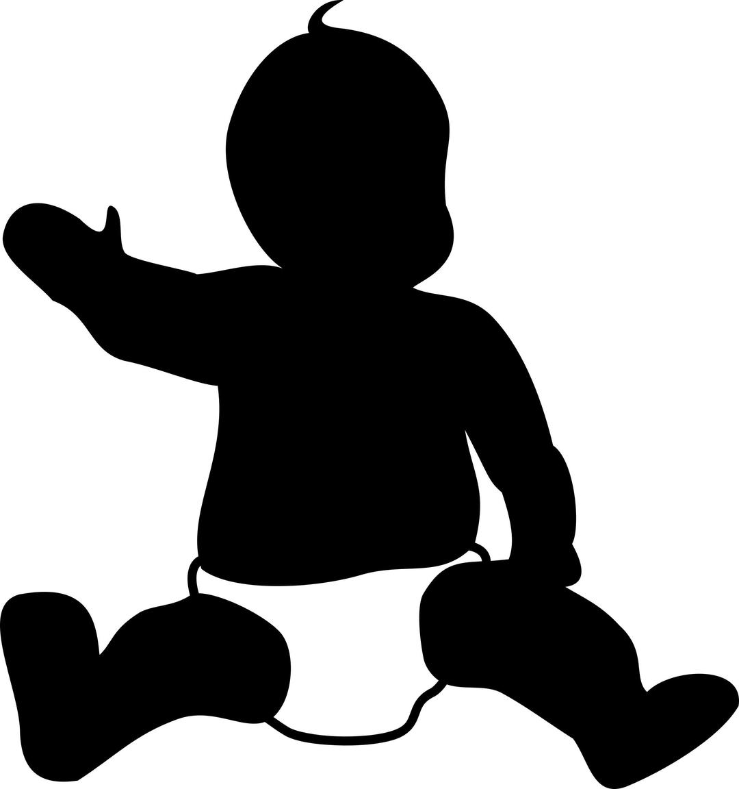 Simple baby outline png transparent