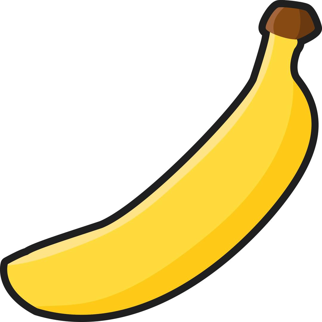 Simple Banana (Outlined) png transparent