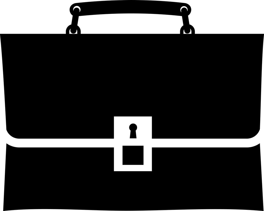 Simple briefcase bw png transparent