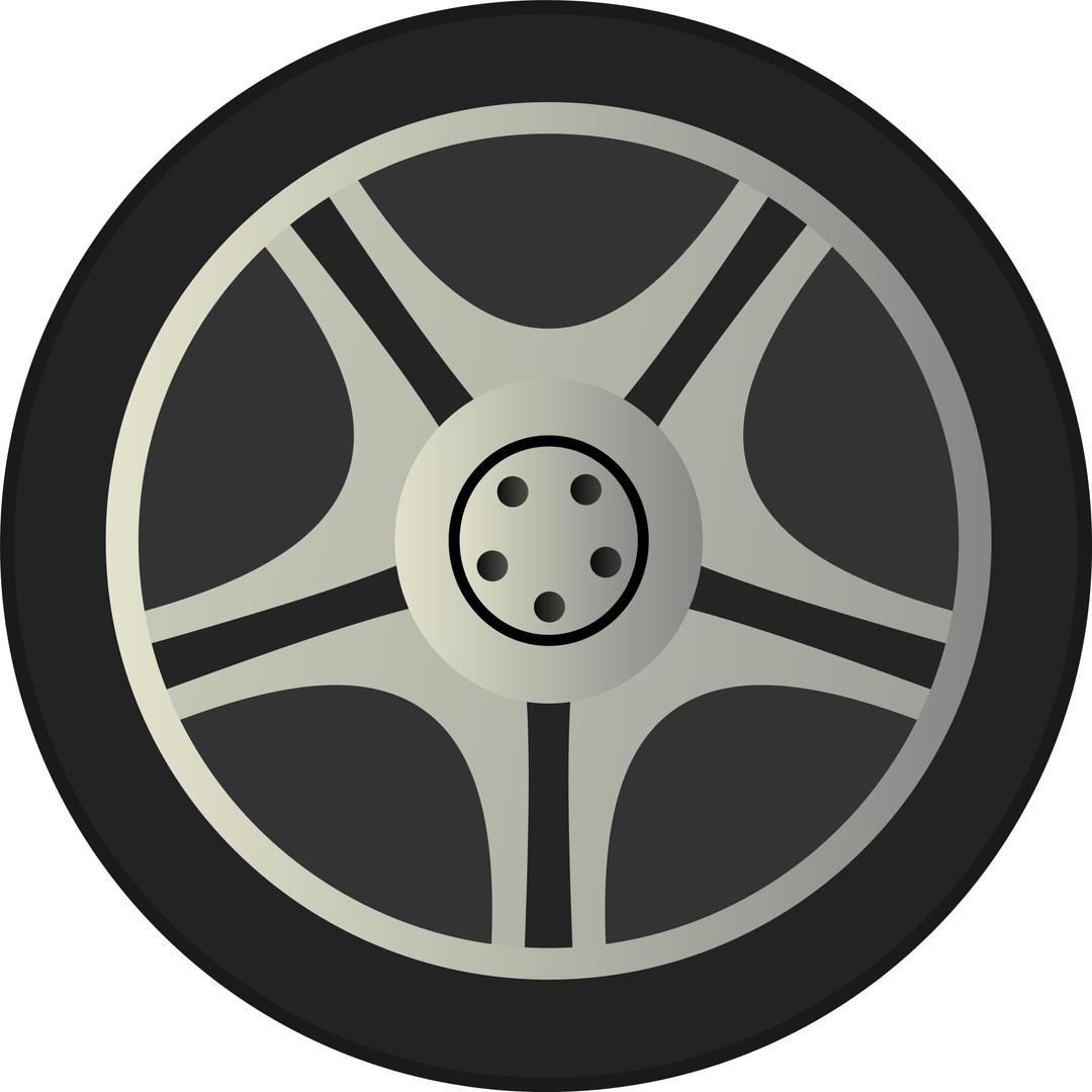 Simple Car Wheel Tire Rims Side View png transparent