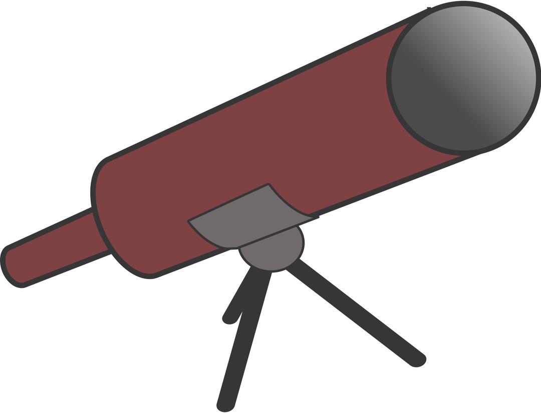 Simple cartoony telescope with tripod png transparent