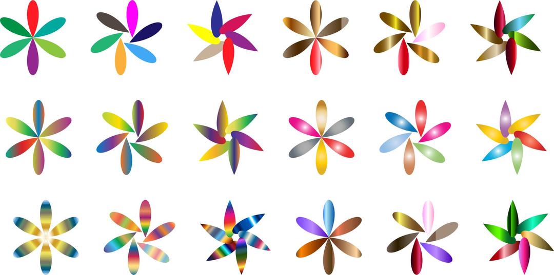 Simple Colorful Flowers png transparent