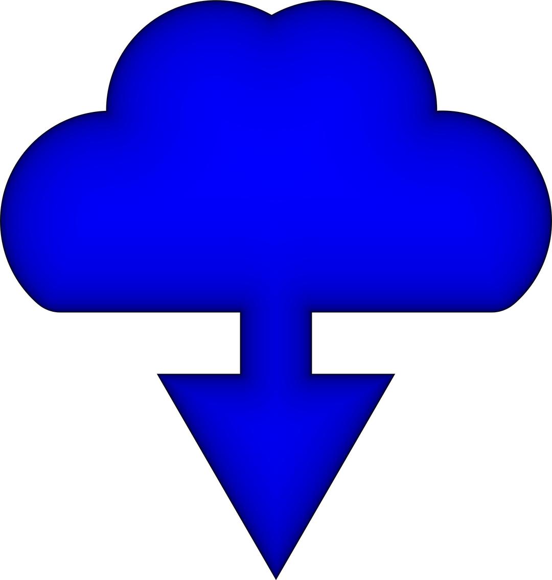 Simple Download Cloud Icon Glowing png transparent