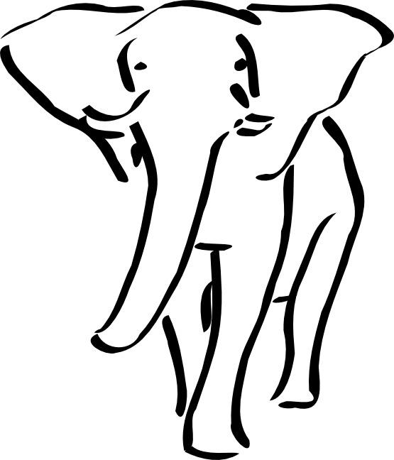 Simple Elephant Tattoo png transparent