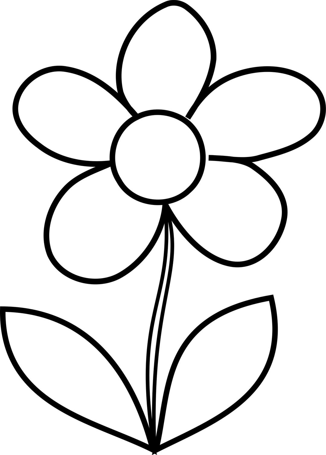 Simple Flower bw png transparent