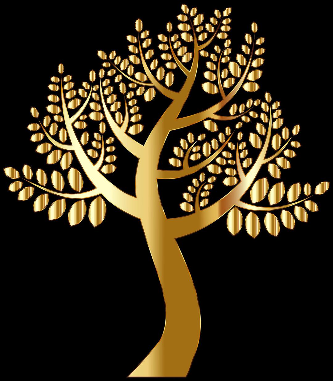 Simple Gold Tree png transparent