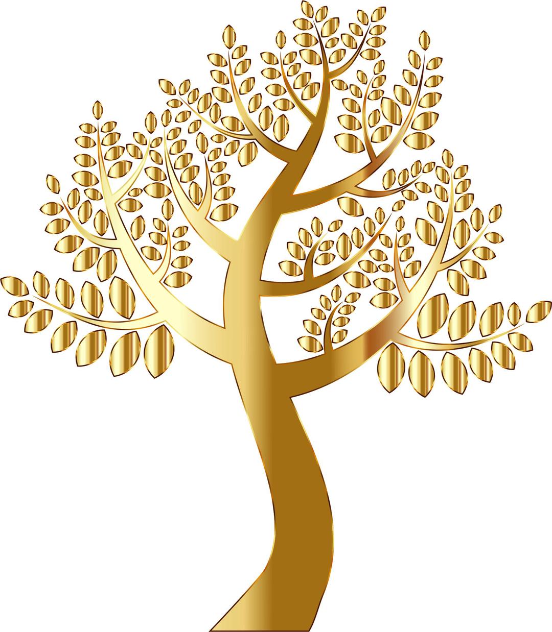 Simple Gold Tree Without Background png transparent