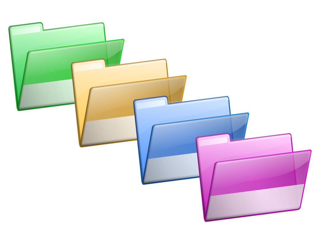Simple Green Yellow Blue Violet Folders png transparent