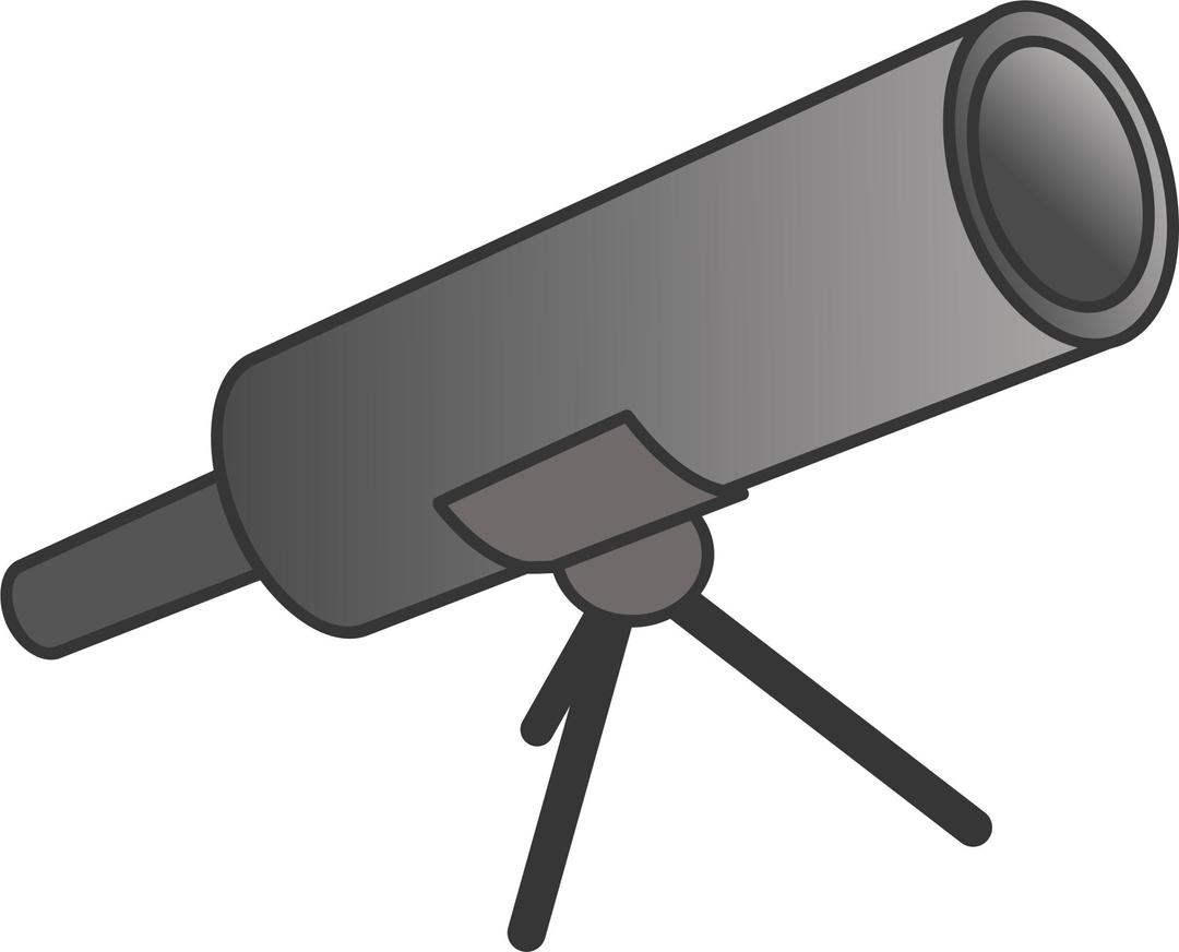 Simple grey cartoony telescope png transparent