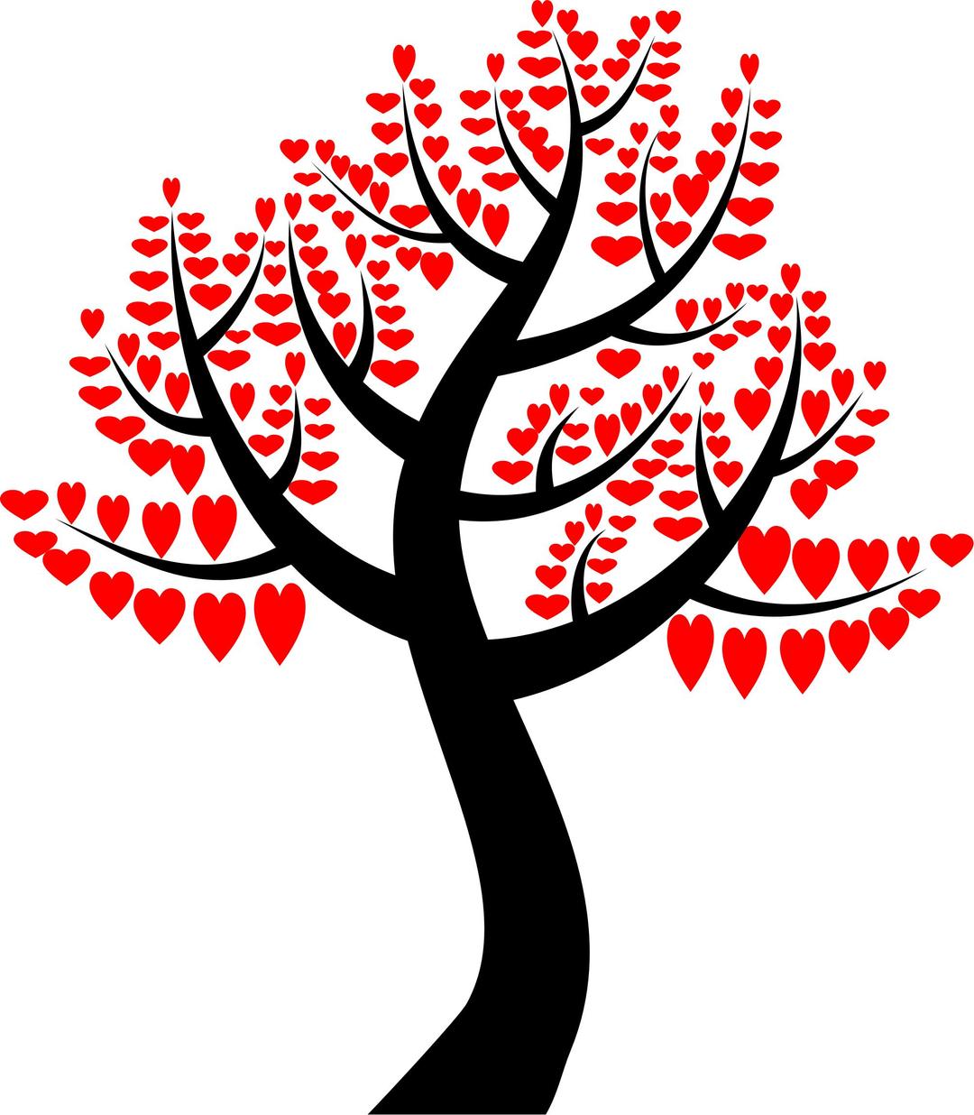 Simple Hearts Tree png transparent