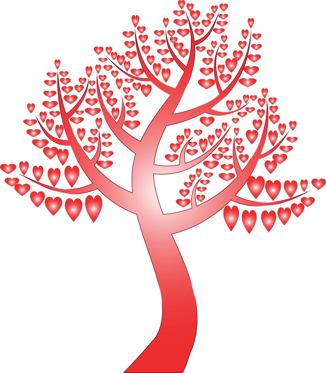 Simple Hearts Tree 12 No Background png transparent
