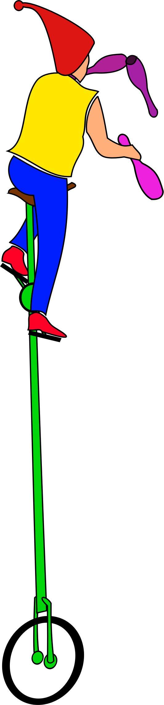 Simple Juggler on Unicycle png transparent