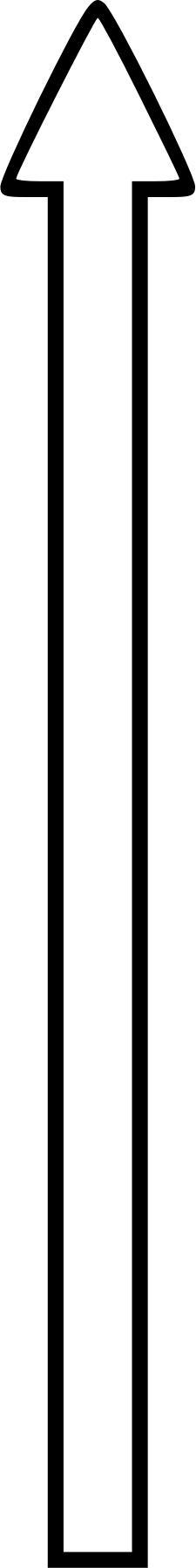 Simple Long Up Arrow White/Black Border png transparent