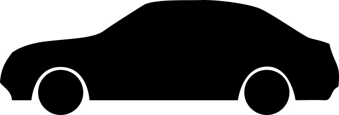 Simple side of car silhouette png transparent