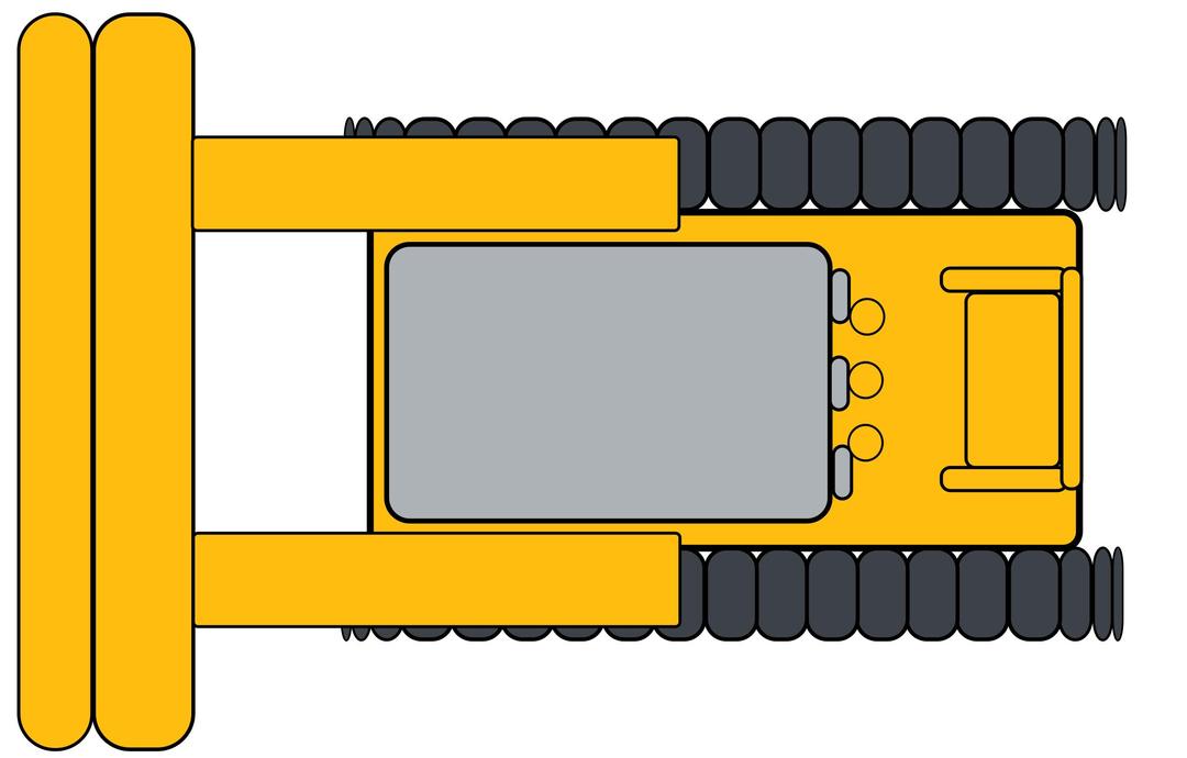 Simple yellow bulldozer png transparent