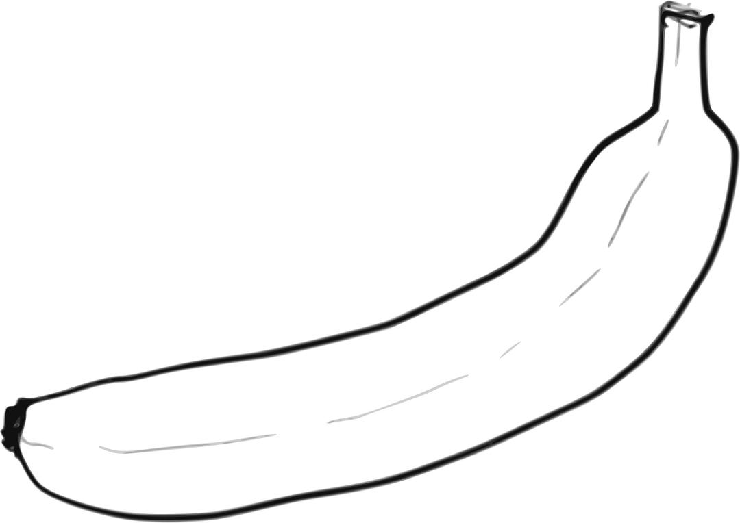 Single line art Banana png transparent