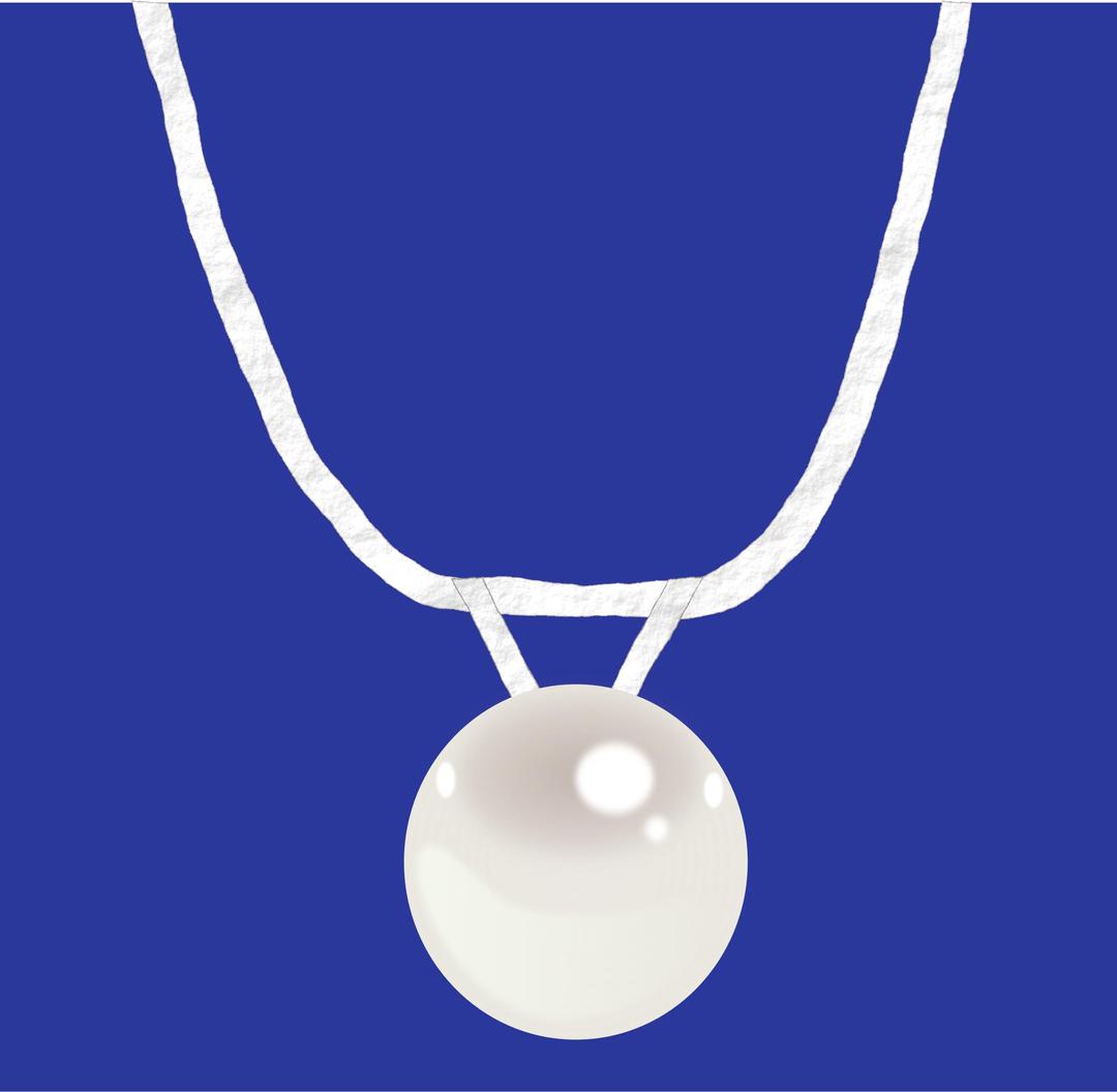 Single pearl necklace on silver chain png transparent