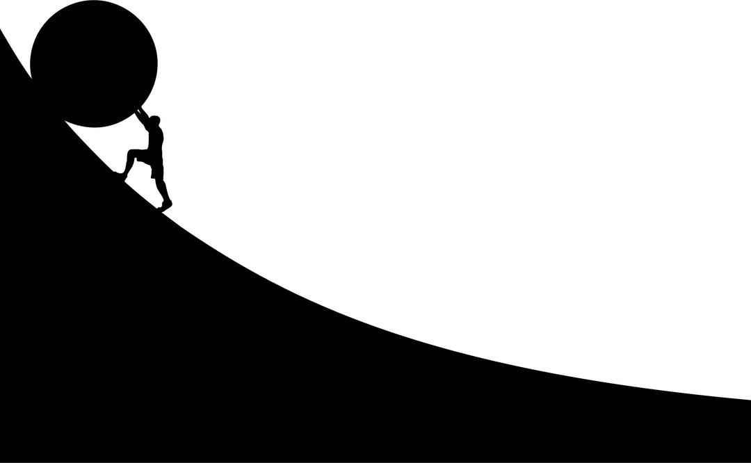 Sisyphus Overcoming Silhouette png transparent